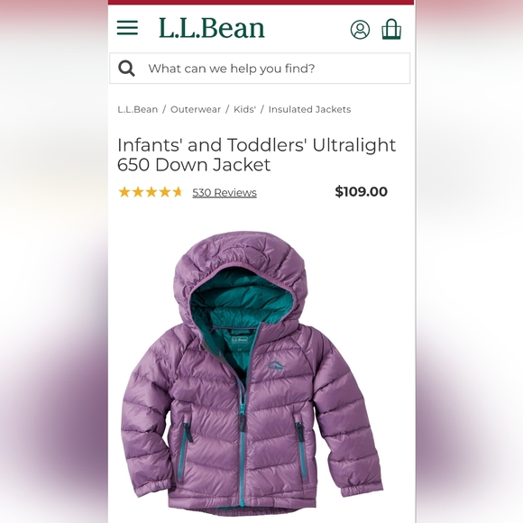 L L Bean Toddler Winter Jacket - Picture 2 of 2